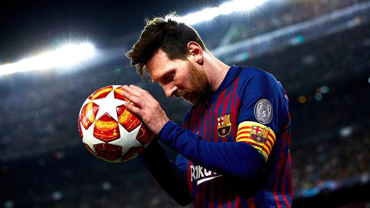 Hình nền Messi và trái bóng 4K